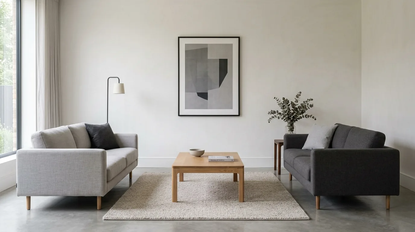 Anchor the layout with a centered coffee table